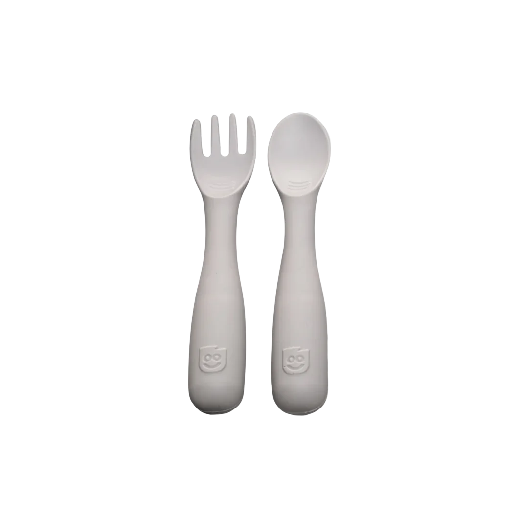 Logicana-Bitsy™ Spoon and Spork – Ergonomic Toddler Feeding Utensils Bitsy™ Spoon and Fork with ergonomic handles designed for toddler self-feeding