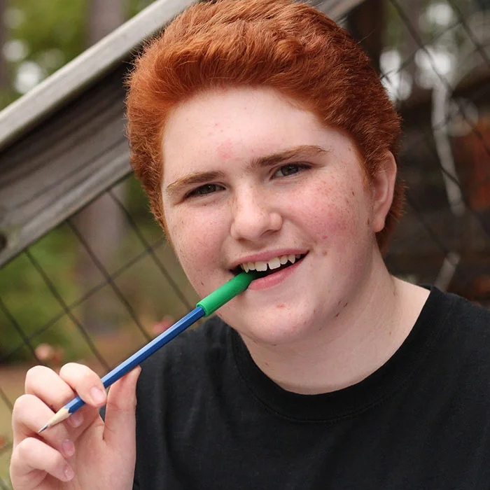 Logicana-pencil chewing-chewing on pencils-chewing cap Logicana-ARK's Bite-n-Chew Pencil Topper