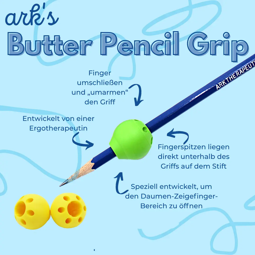 ARK Butter Grip runde form taktiler hinweis finger umarmen griff fingertips unter griff fuer optimale schreibhaltung
