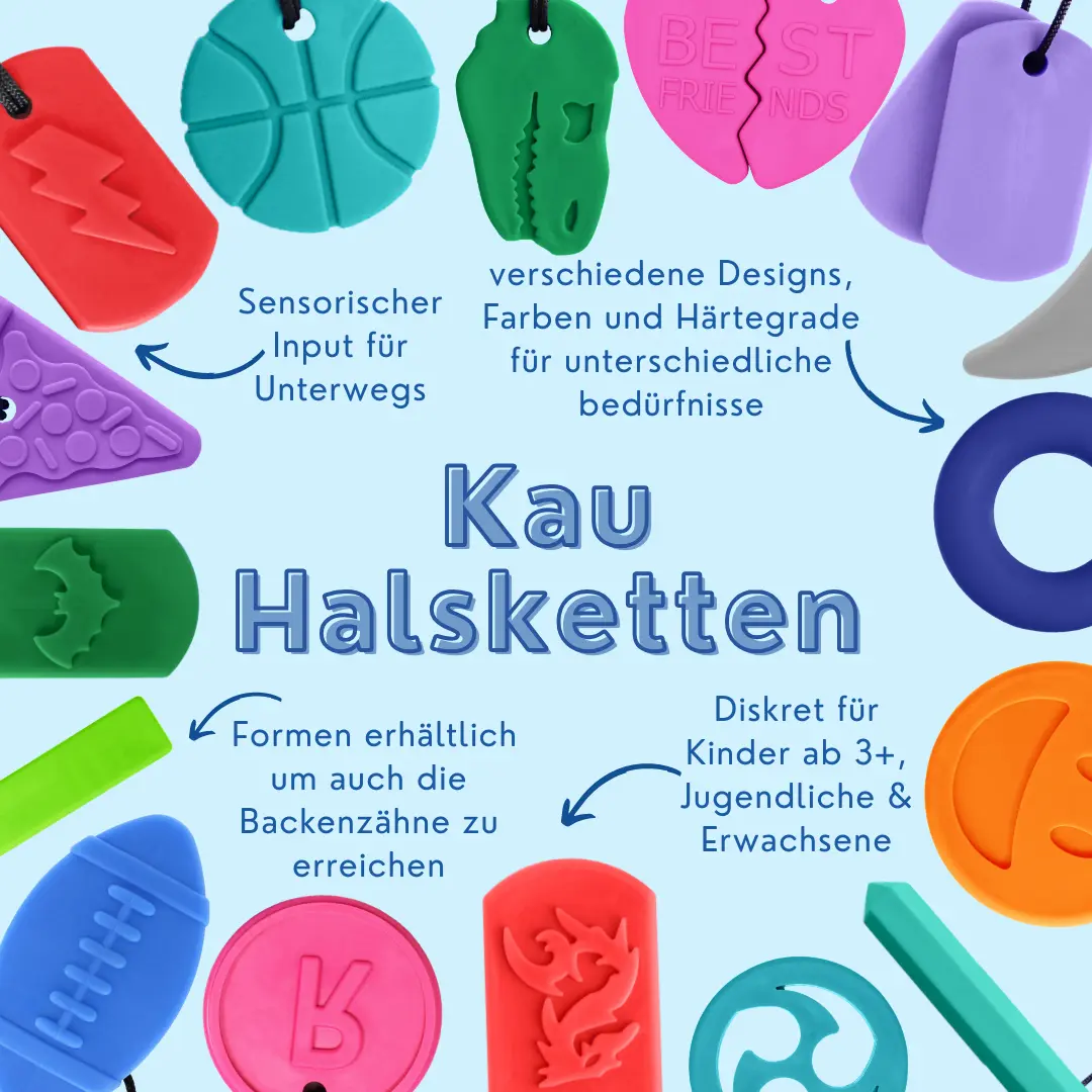 ARK Basketball Chew Necklace seitenansicht zeigt dicke ca 1,3 cm massiver runder kau anhaenger fuer front und praemolaren