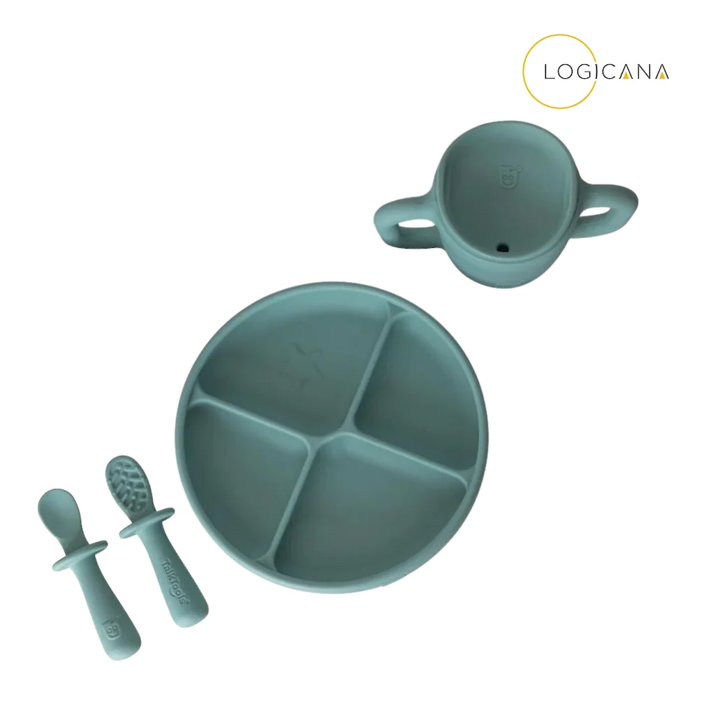 Logicana-Itsy™Set-independant drinking-open cup drinking-straw drinking-oral motor skills-self Feeding-babyspoon-practice grasping-baby spoon-toddler spoon-silicone plate-silicone plate babys-equential eating-suctioned base-selective eaters-curved walls s