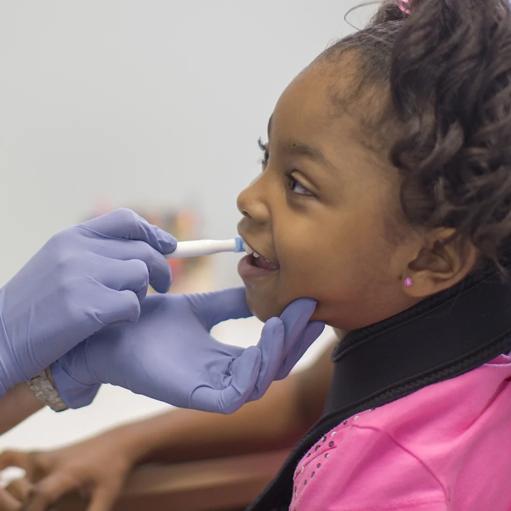 ARK Probe rectangular tip close up bumpy on one side striated on the other with smooth edges for tactile input