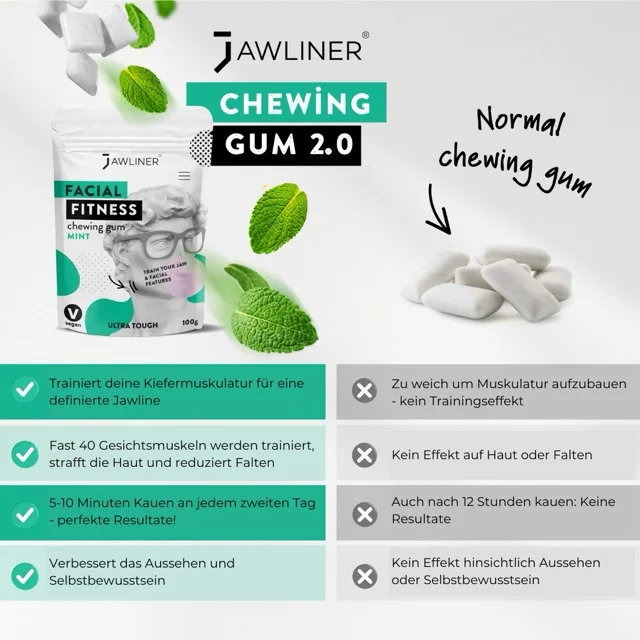 Logicana-Jawliner®-facial fitness Jawline-jawline trainer-jaw muscles-facial muscels-chewing gum-facial fitness