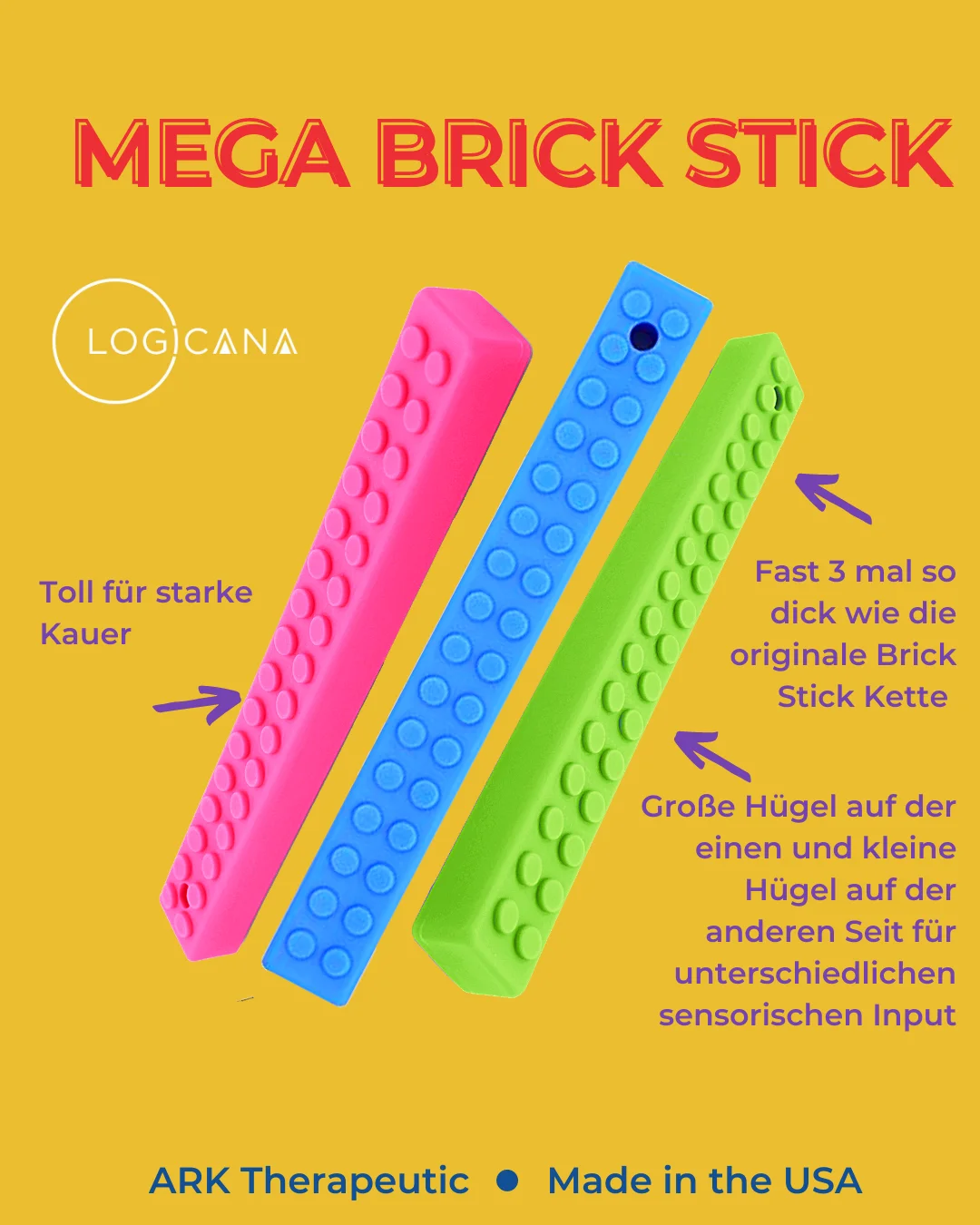 Logicana-big chew-sensory input-jaw strenght-oral awareness-oral motor skills-grasping toy-autism speech therapy