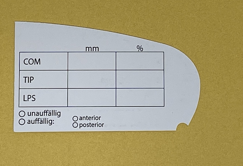 Zungenband Messschablone