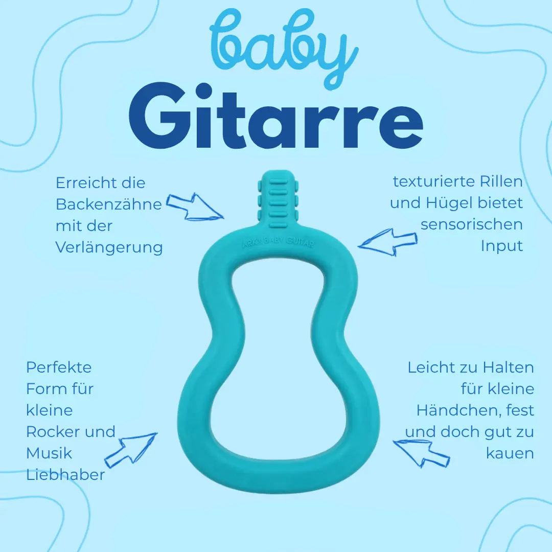 ARK Baby Gitarre – verlaengerter Hals erreicht sicher die Backenzaehne beim Kauen