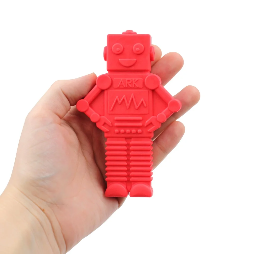 Logicana-ARK's MEGA RoboChew™ Robot Chewy-chews stop thumb sucking-stop chewing finger nails-big chew-sensory input-jaw strenght-oral awareness-oral motor skills-grasping toy-autism-speech therapy