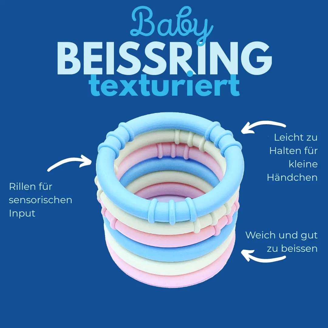 ARK Baby Beissring – Seitenansicht glatte Flaeche fuer sanfte Zahnfleischmassage