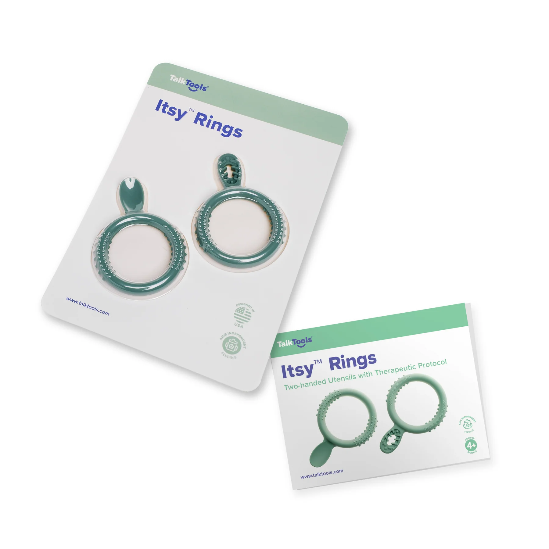 Logicana TalkTools® Itsy™ Rings Baby Löffel mit ergonomischem Ringgriff für kleine Hände