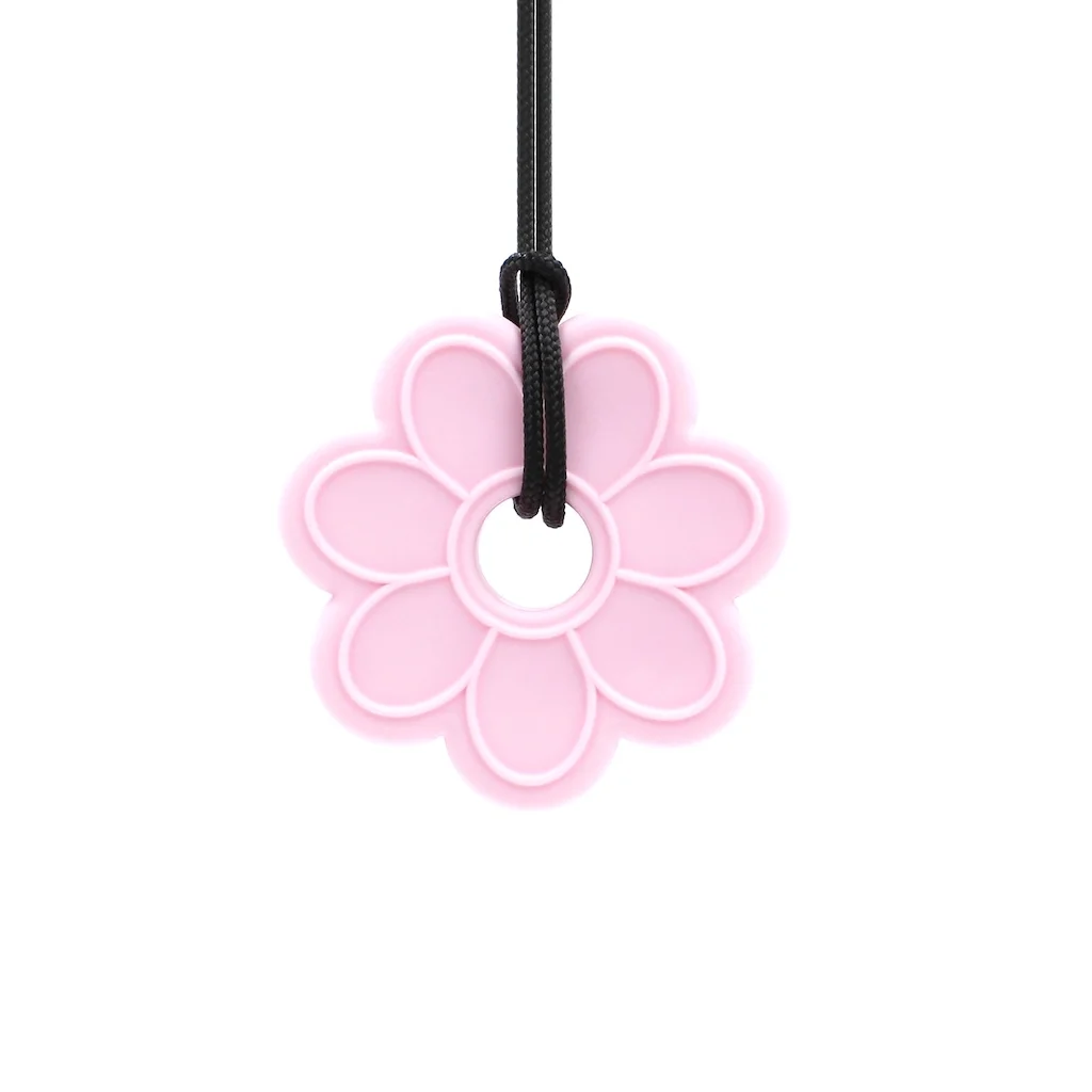 ARK flower chew necklace with approx 96 cm adjustable cord and breakaway safety clasp that opens under tension use under supervision
