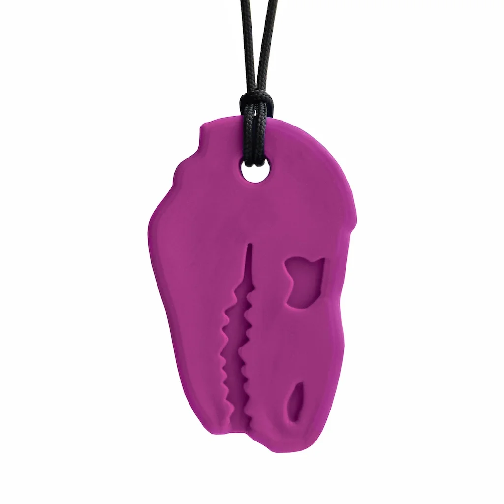 Logicana-Chews-Chew necklace-chewing with premolars-chewing on fingers