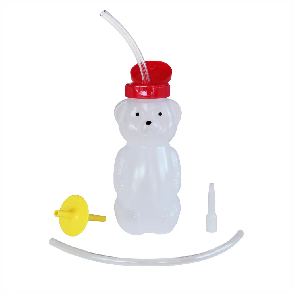 ARK Bärenflasche – Vorderansicht der Trinkflasche für Kinder mit Rückfluss-Stopp