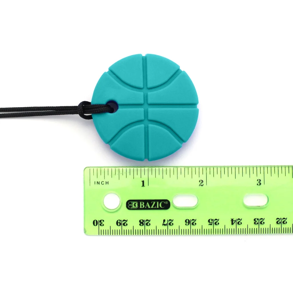 ARK Basketball Chew Necklace in Teal – medium chew strength necklace for sensory support
