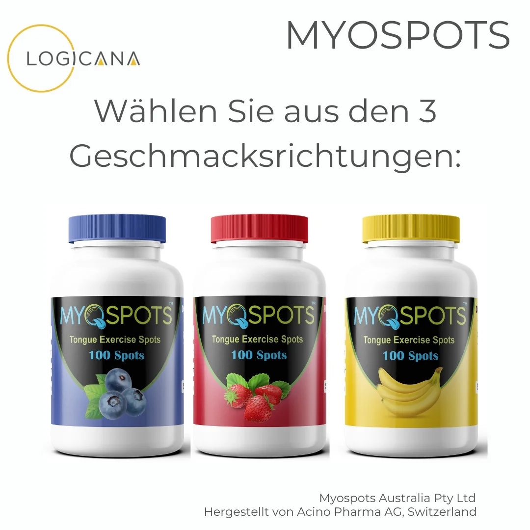 Logicana-Myospots in drei verschiedenen Geschmackrichtungen