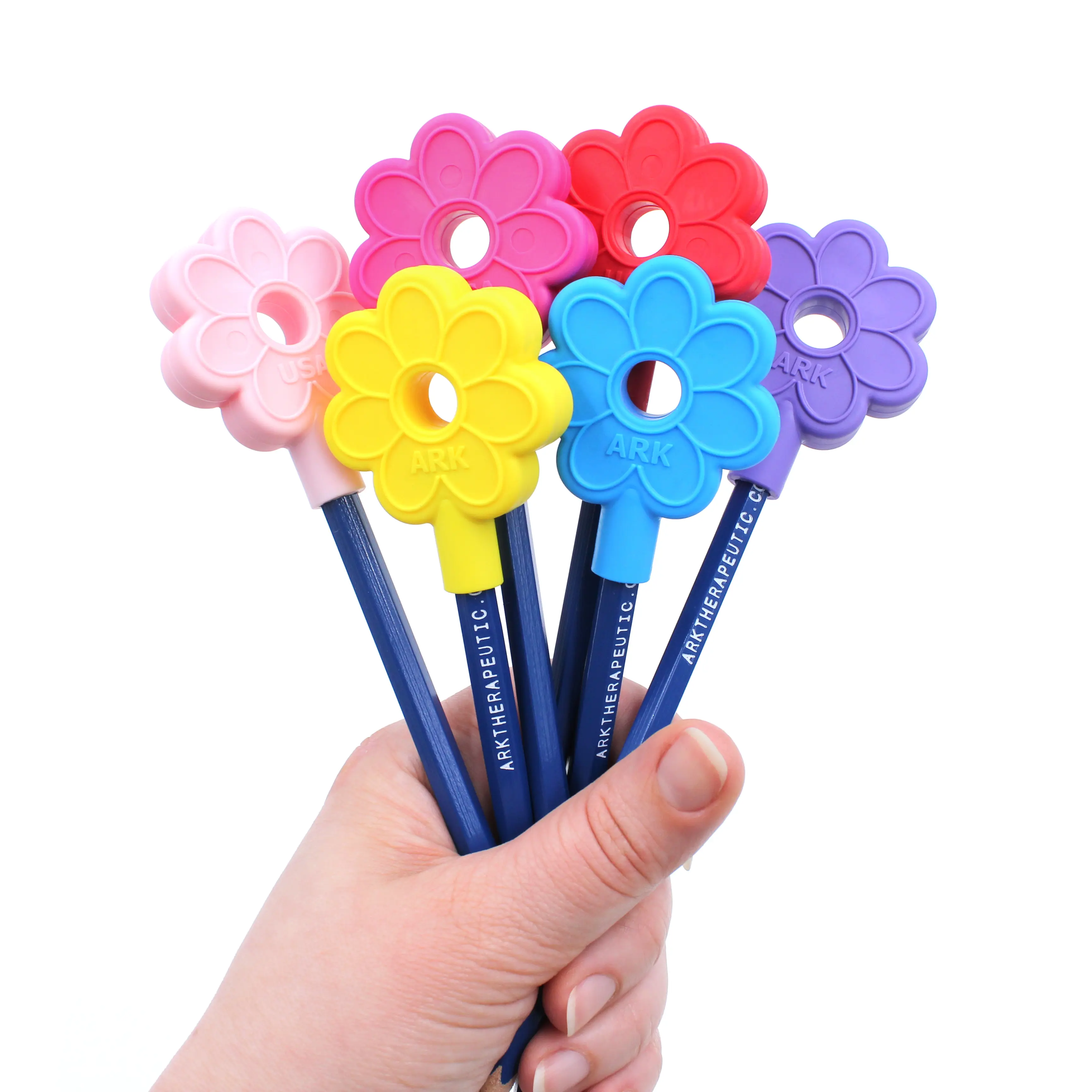 Logicana-Bleistift Kaukappe-Bleistift Kau Aufsatz-Bleistift kauen-Fingernägel kauen Logicana-ARK's Blumen Bleistift Aufsatz in verschiedenen Farben