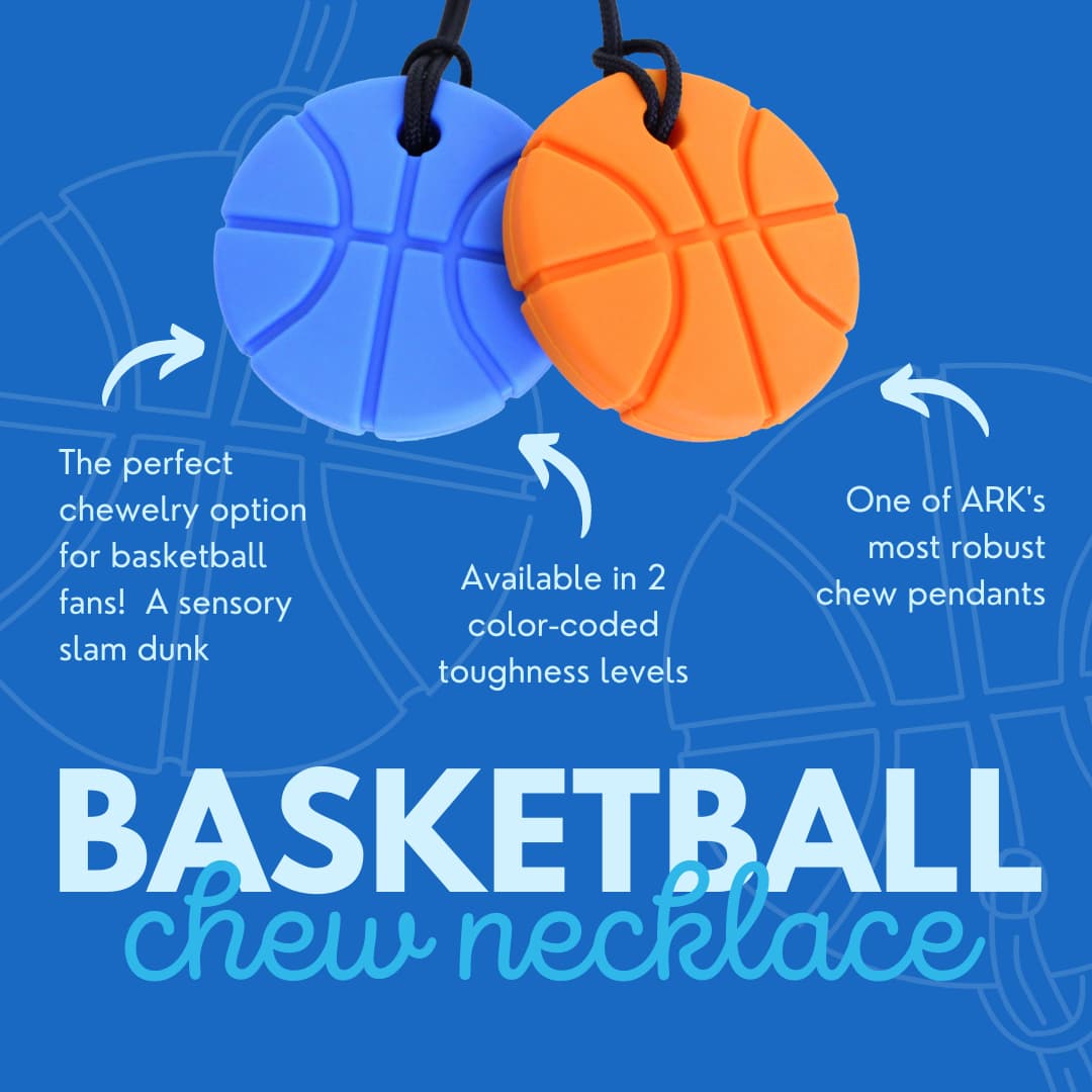 ARK Basketball Chew Necklace XT medium front view medium firmness for moderate chewing kids and teens