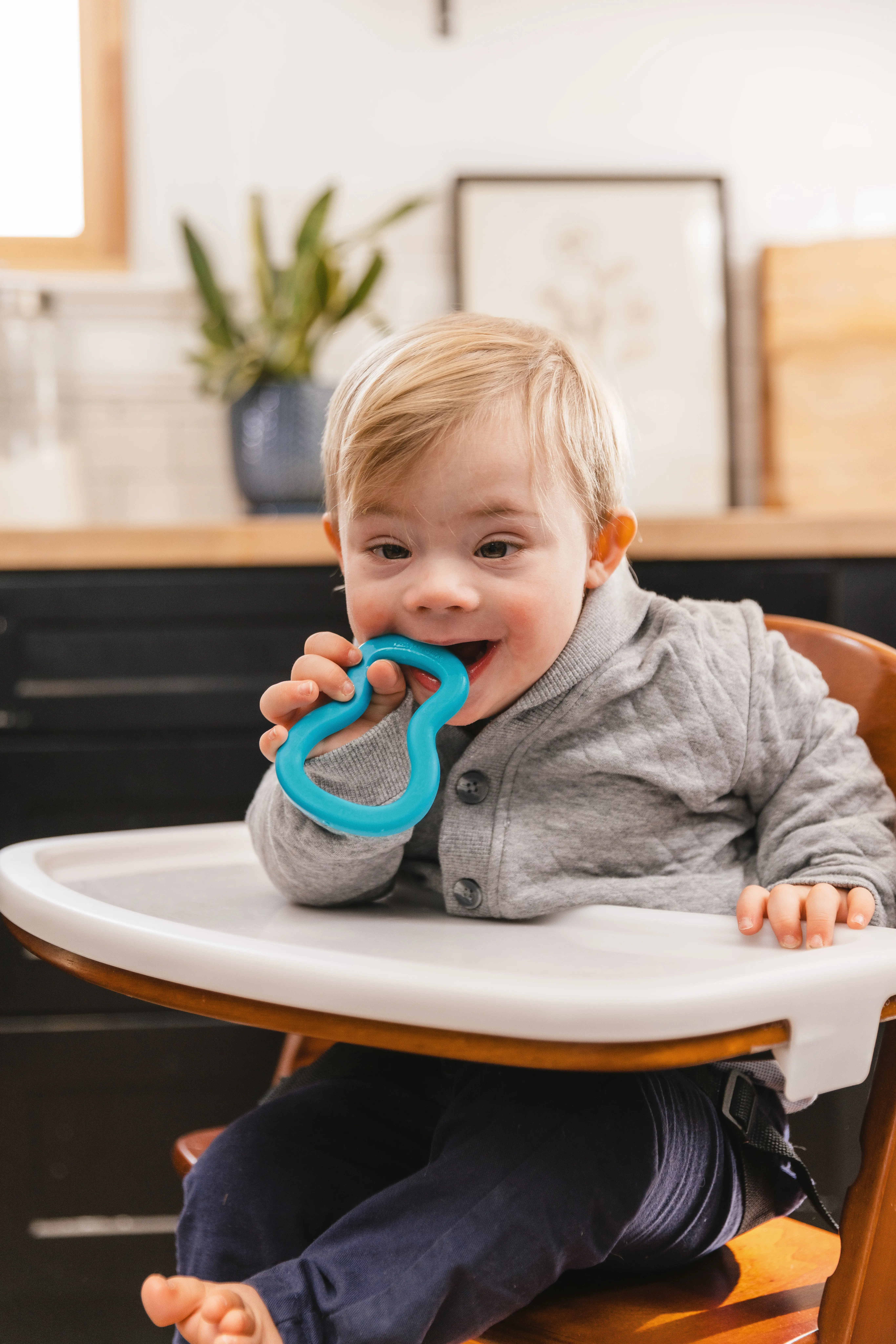 ARK Baby Guitar – front view lime green teether in guitar shape