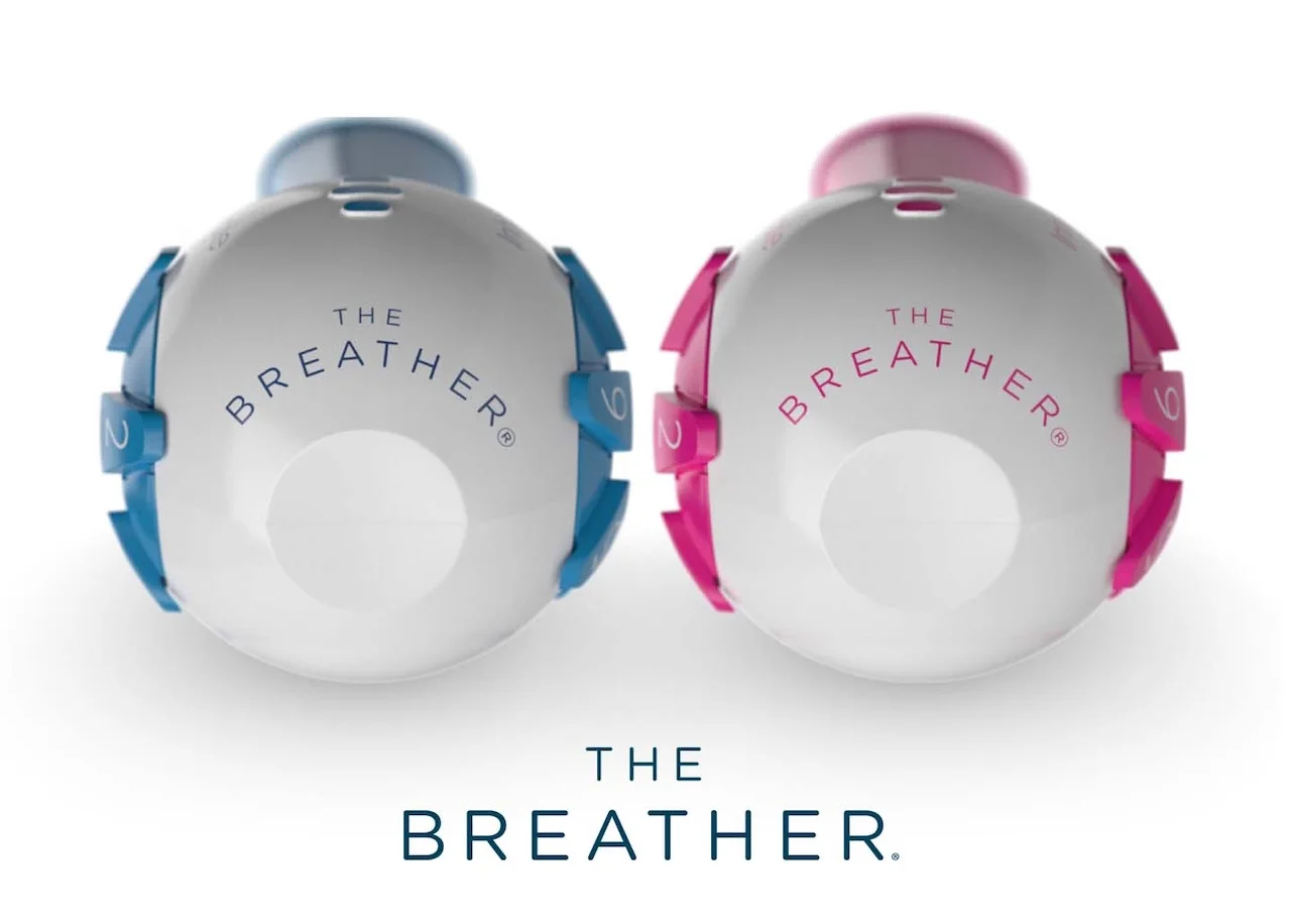 The Breather Atemtrainer in Blau und Pink – Trainingsgeräte zur Stärkung der Atemmuskulatur