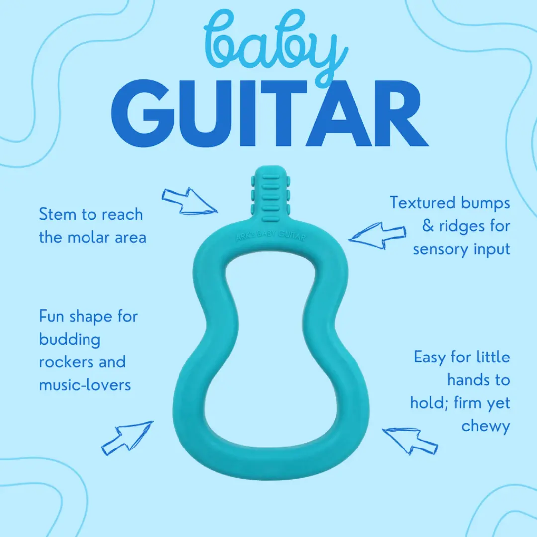 ARK Baby Guitar – textured areas on body for extra gum massage