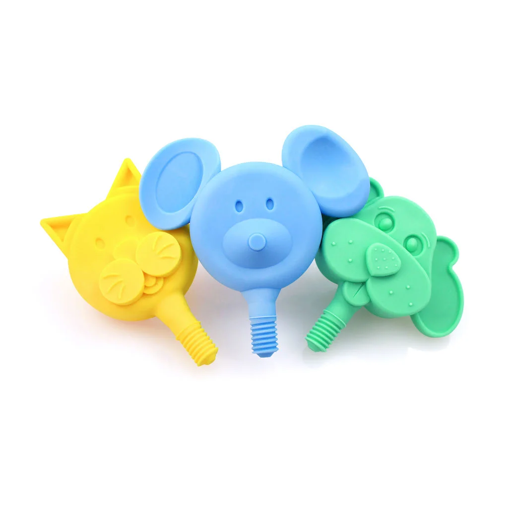 ARK Animal Tips – set of mouse, dog, and cat tips for the Z-Vibe®, designed to support jaw strength, lip closure, and playful oral sensory stimulation
