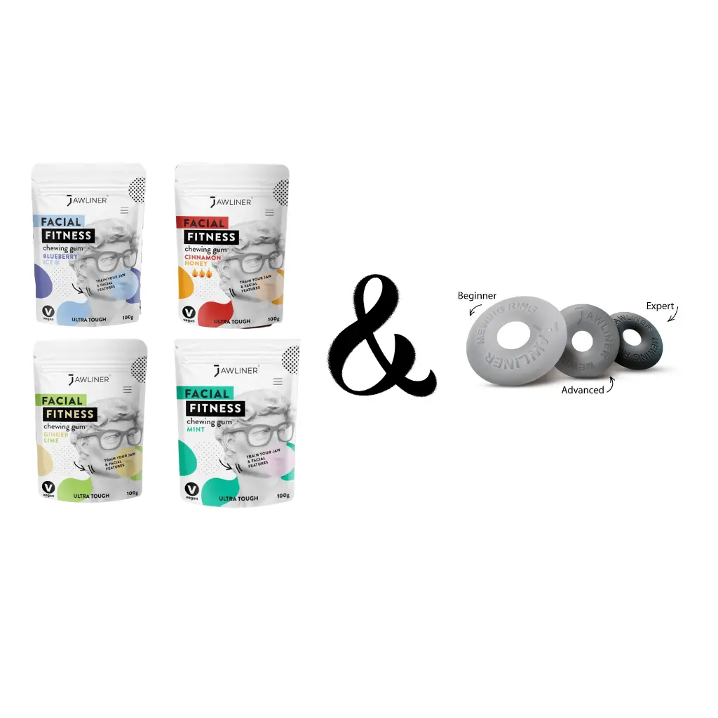 Logicana-Jawliner®-jawline training jawline-fitnesskaugummi-kiefermuskulatur-kautrainer-gesichtsmuskel trainieren-muskulatur gesicht-jawline training