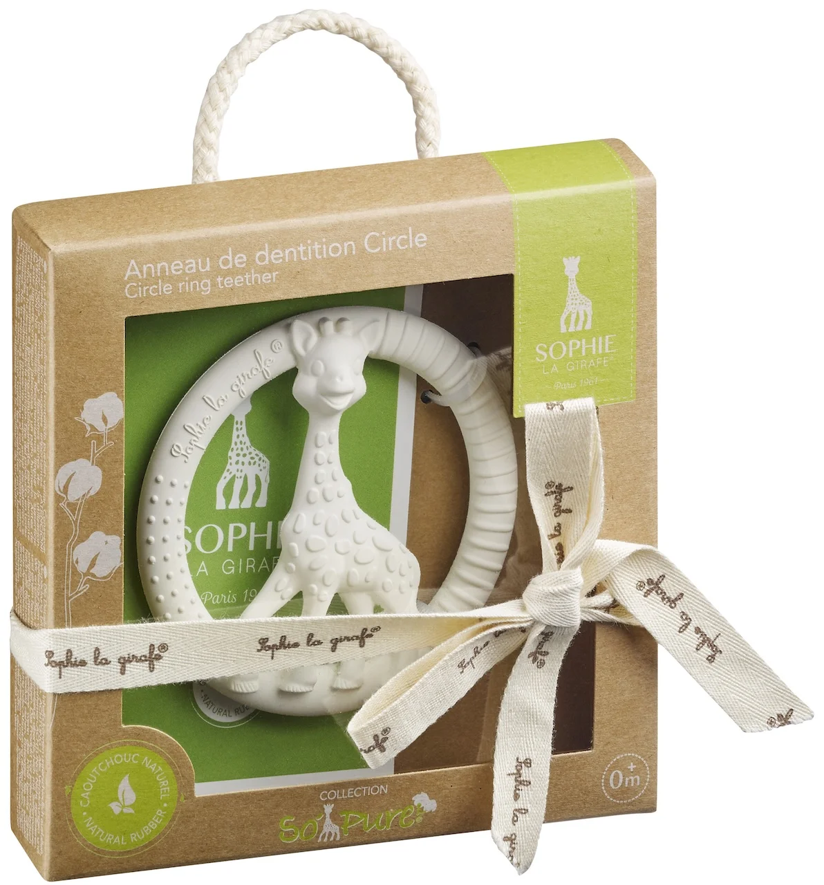 Soft and ergonomic round teether for babies by Sophie la girafe