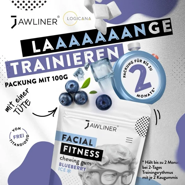 Logicana-Jawliner®-facial fitness Jawline-jawline trainer-jaw muscles-facial muscels-chewing gum-facial fitness