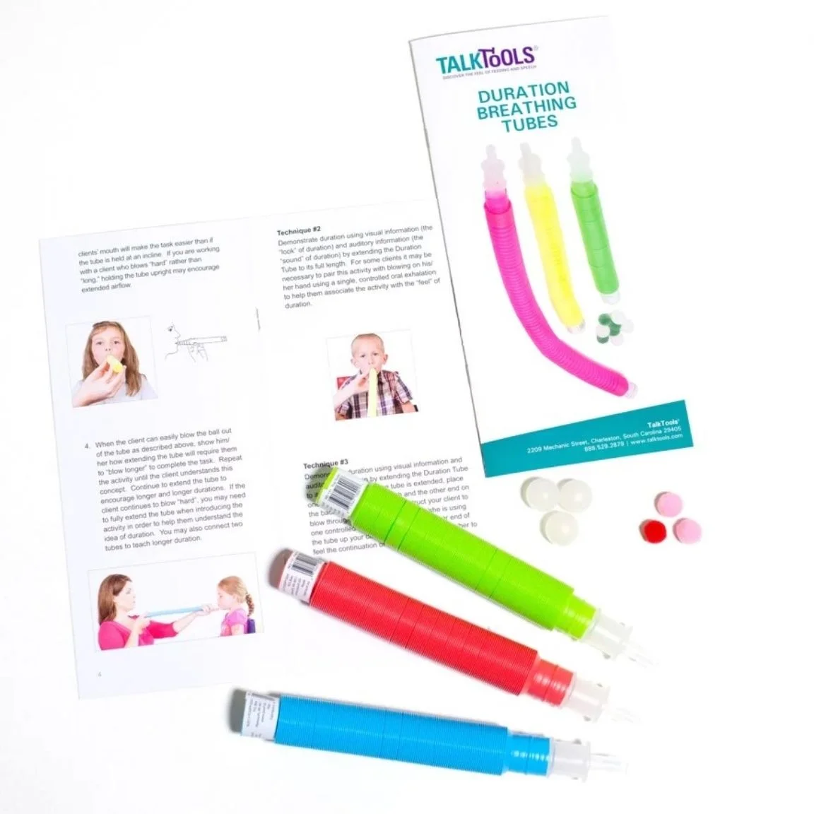 Logicana – TalkTools® Duration Tubes – Detailansicht einzelnes Röhrchen TalkTools® Duration Tubes – Nahaufnahme eines Übungsröhrchens mit Markierungen