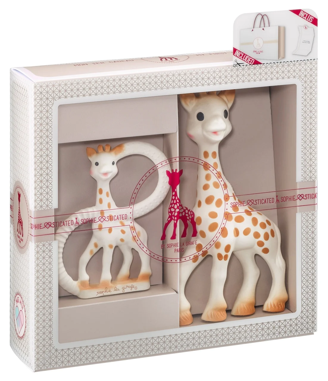 Sophie la girafe in der Geschenkverpackung–fördert die Sinne & lindert Zahnungsschmerzen
