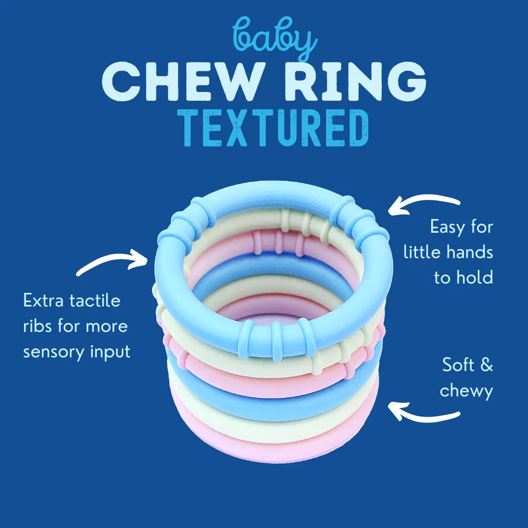 ARK Baby Chew Ring – side view textured ribs for extra sensory input
