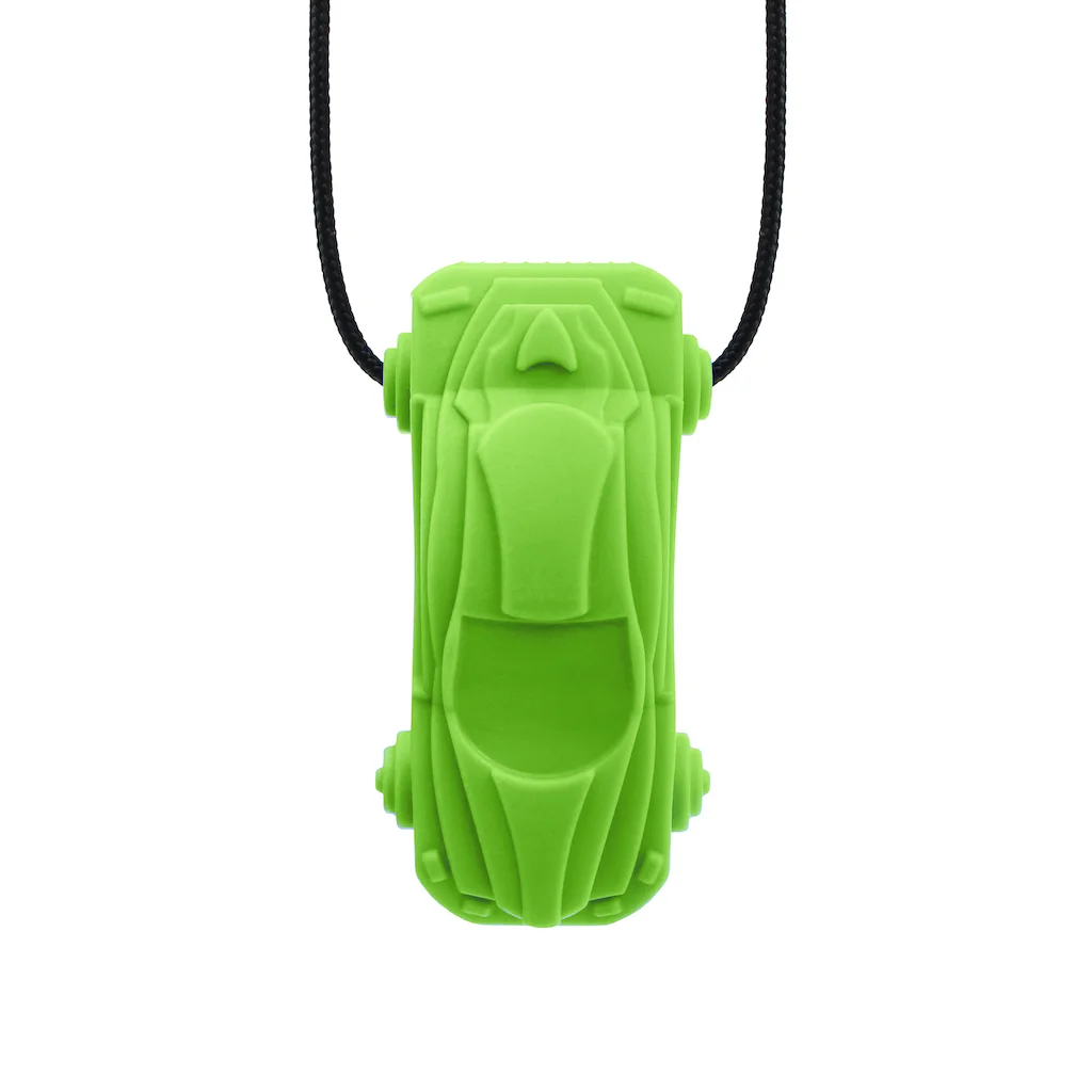 ARK Race Car chew necklace green XT medium front view medium firmness for moderate chewing