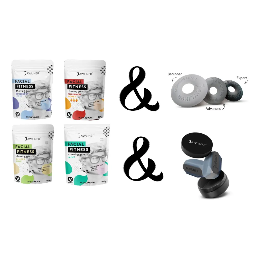 Logicana-Jawliner®-jawline training jawline-fitnesskaugummi-kiefermuskulatur-kautrainer-gesichtsmuskel trainieren-muskulatur gesicht-jawline training