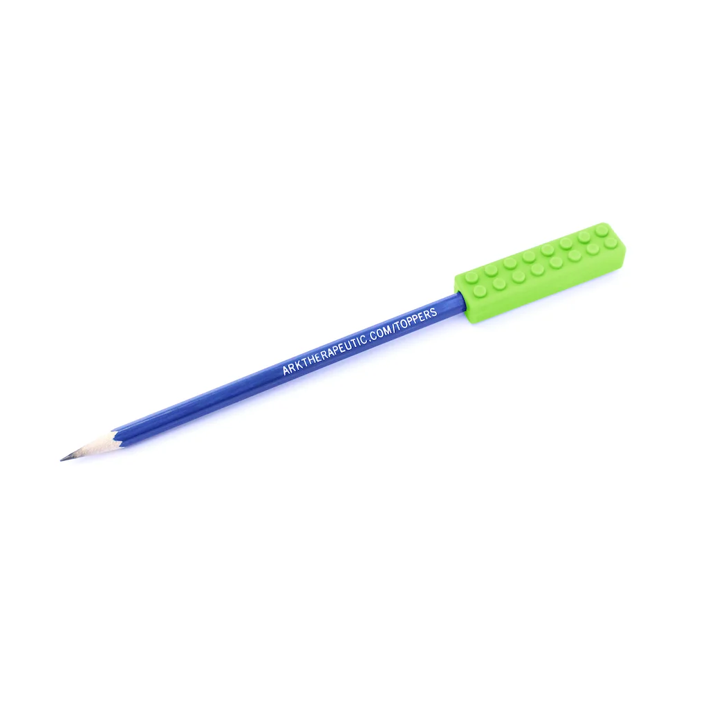chewable pencil topper-chews-chewing on pencils-oral awareness-oral motor skills-sensory input-speech therapy