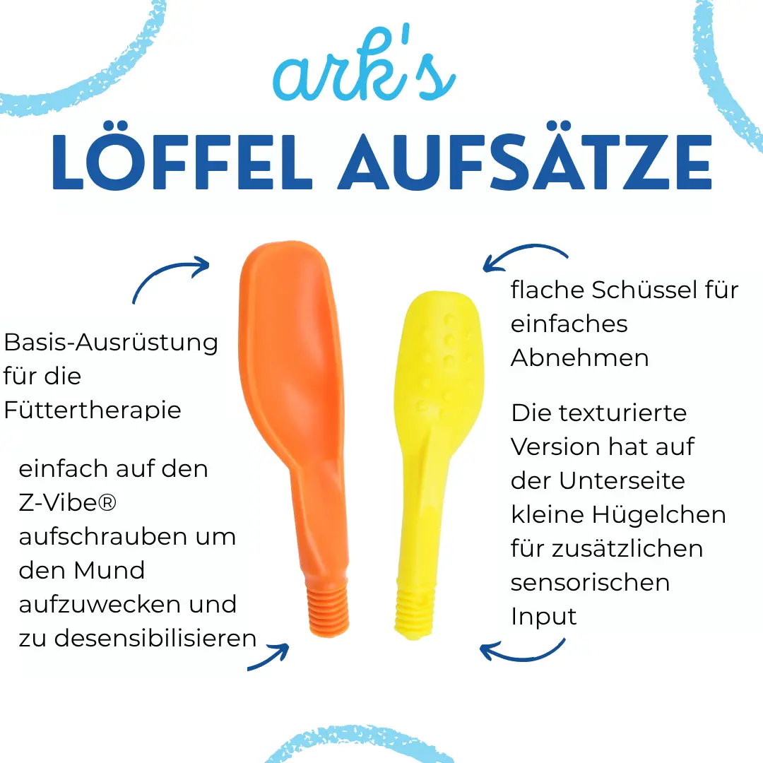 ARK Löffelaufsatz klein – kompatibel mit Z-Vibe® & Z-Grabber®, separat erhältlich, Grafik in Deutsch