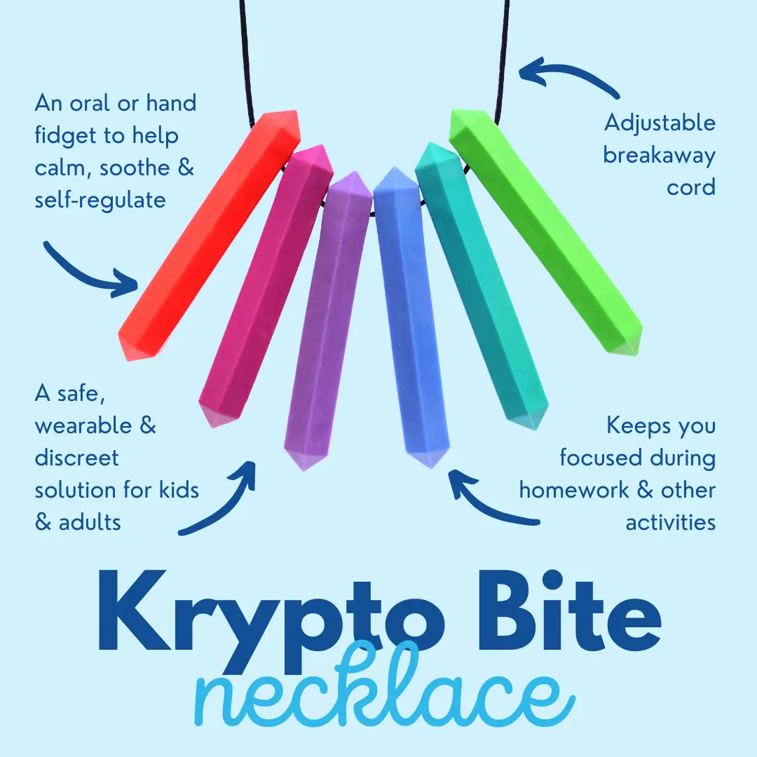 ARK Krypto Bite chew necklace smooth surface texture detail even chewing input ideal for sensory needs