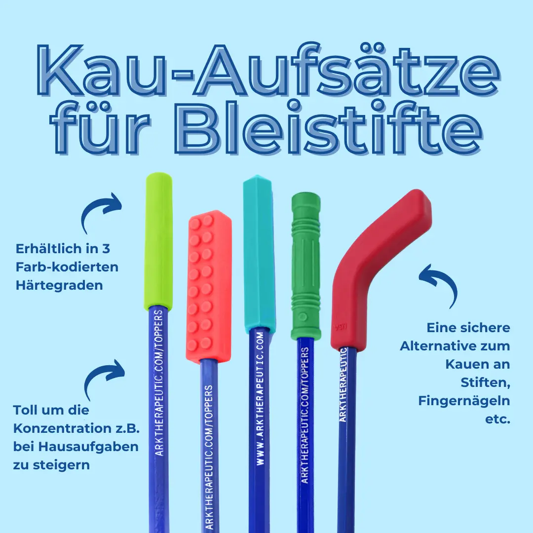 Logicana-Bleistift kauen, Kau Kappe-Kau Kappe für Stifte-Kaukappe Logicana-Erklärung der ARK Bleistift Kau Aufsätze in verschiedenen Farben
