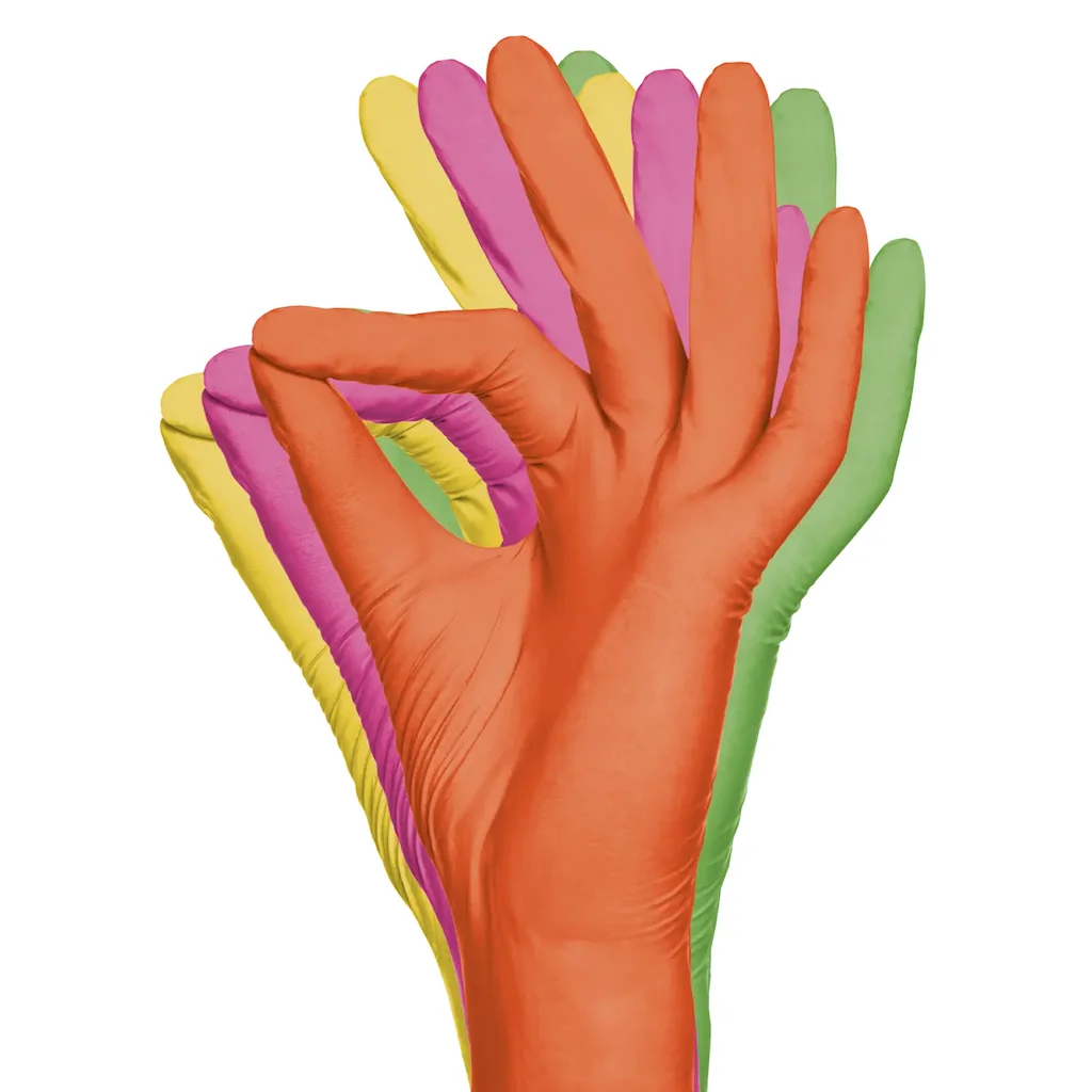 Logicana-Nitrile gloves-multicoloured-exam gloves-disposable gloves