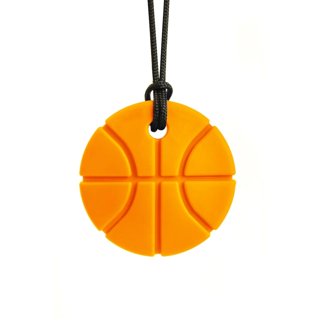 ARK Basketball Chew Necklace medical grade TPE material BPA PVC phthalate lead latex free dishwasher safe boilable