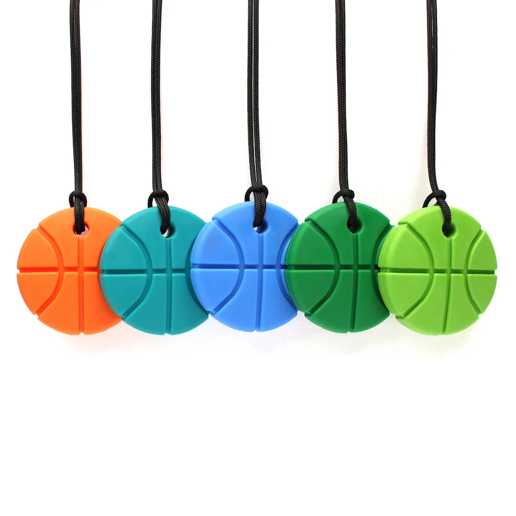 ARK Basketball Chew Necklace full necklace with black breakaway cord approx 96 cm adjustable length