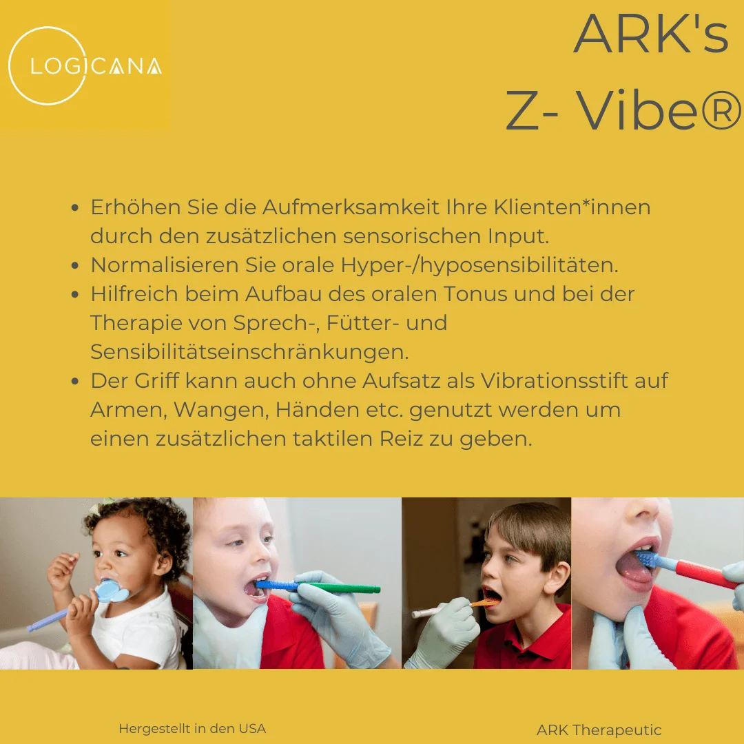 Logicana-ARK Z Vibe-myofunktionelle Therapie Autismus-Sensorische Produkte-ADHS Werkzeuge-Sprachtherapie-myofunktionelle Therapie-myofunktionelle Störung-fazialisparese-intraorale Stimulation-Vibrationsstift-Schluckstörung,extraorale Stimulation