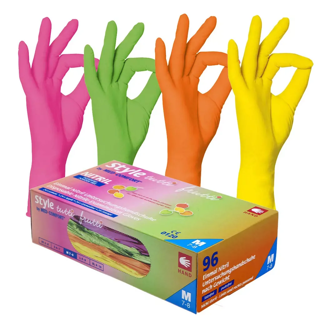 Logicana-Nitrile gloves-multicoloured-exam gloves-disposable gloves